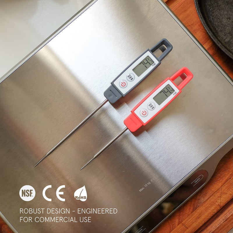 Lavatools PT09 Super-Quick Commercial Grade Digital Thermometer for Cooking, Meat, Candy, Candle, Liquid, Oil, 4.5" Compact Probe, Splash Proof, Â°C/Â°F Toggle, Hold Function - Sambal - Image 3